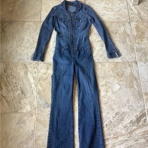 J.Lo by Jennifer Lopez Iconic Y2K stretch denim bootcut jumpsuit